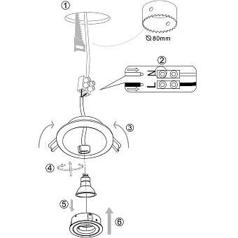 Светильник точечный встраиваемый Maytoni Atom DL025-2-01B 50Вт GU10