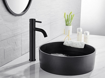 Смеситель для раковины Abber Wasser Kreis AF8111B чёрный матовый