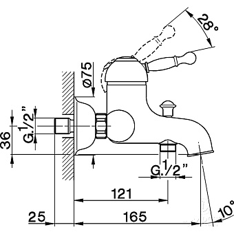 Смеситель для ванны Cisal Arcana Royal AY00013024 золото