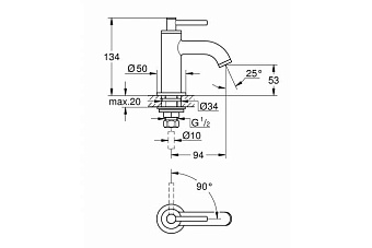 Смеситель для раковины GROHE Atrio New 20021003 хром