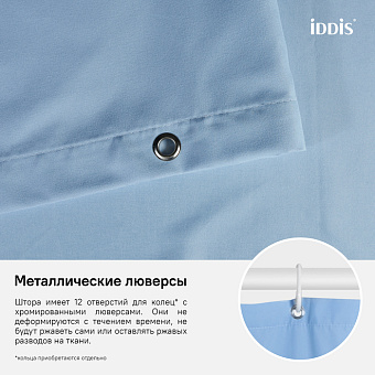 Шторка для ванной IDDIS Basic B70P218i11 180х180см голубой