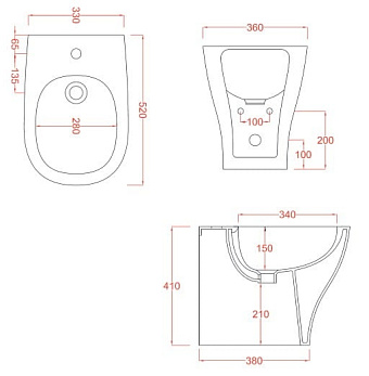 Биде напольное ArtCeram Ten TEB001 05 00