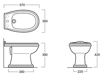 Биде напольное SIMAS Arcade AR823bi*1