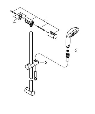 Душевой гарнитур GROHE Tempesta New 27598001 хром
