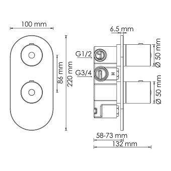 Смеситель для ванны WASSERKRAFT Berkel 4800 4833 Thermo хром