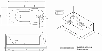 Экран для ванны AM-PM X-Joy S W88A-170-070W-P 170см