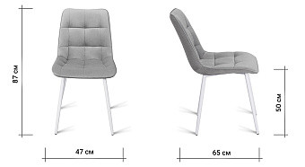 Кухонный стул AERO 47х65х87см велюр/сталь Light Grey