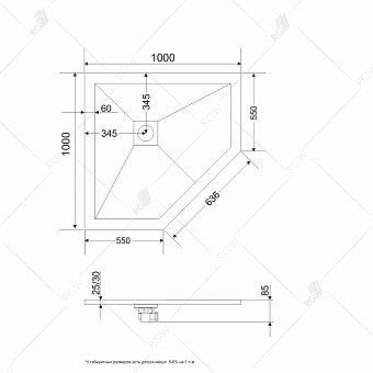 Душевой поддон RGW Stone Tray 16155100-01 ST/T-W 100х100см