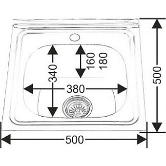 Мойка кухонная MELANA ДЕКОР 098 50х50см хром