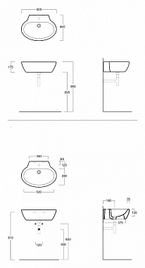 Раковина подвесная SIMAS Lft Spazio LFT24bi*1 60х44см