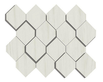 Керамическая мозаика Atlas Concord Италия MARVEL STONE AS36 Bianco Dolomite Mosaico Esagono 3D 35,3х28,2см 0,6кв.м.