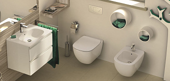 Унитаз подвесной IDEAL STANDARD Tesi AquaBlade T007901 безободковый без сиденья