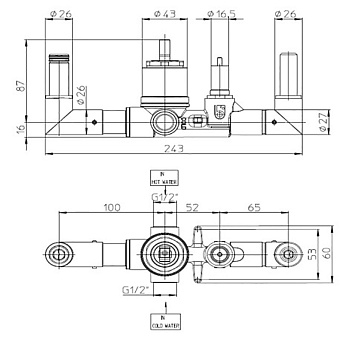 Внутренняя часть смесителя BOSSINI Apice Z00546000