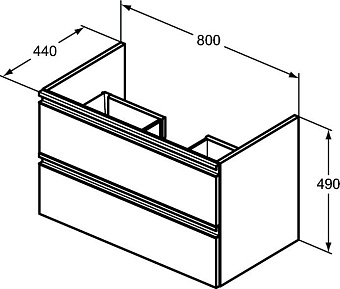 Тумба под раковину подвесная IDEAL STANDARD TESI T0051ZT 44х80х49см