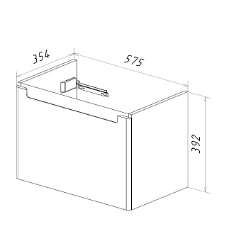 Тумба под раковину подвесная LEMARK Buno mini LM05BM60T 35х57,5х39,2см