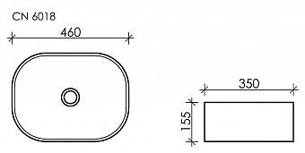 Раковина накладная Ceramica Nova ELEMENT CN6018 46х35см