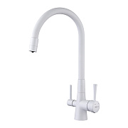 Смеситель для кухни LEMARK Comfort LM3075W гибкий излив белый