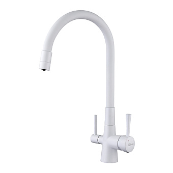 Смеситель для кухни LEMARK Comfort LM3075W гибкий излив белый