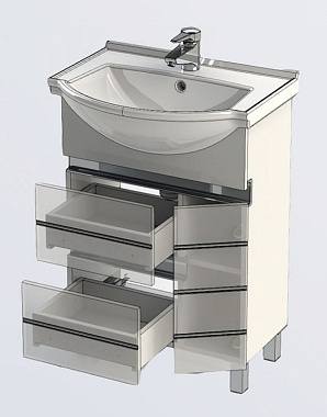 Тумба с раковиной AQUANET Доминика 212754 46х61х87см