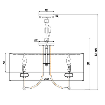 Светильник подвесной Maytoni Roma ARM006PL-06G 40Вт E14