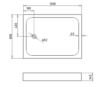 Душевой поддон Gemy ST13T 120х80см