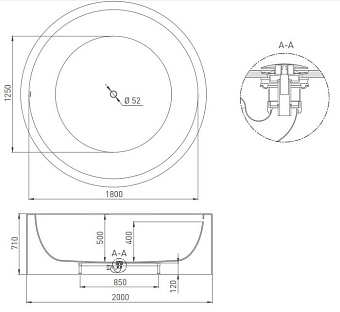 Ванна каменная SALINI ISOLA 101111GRF S-Sense глянцевая 200х200см отдельностоящая