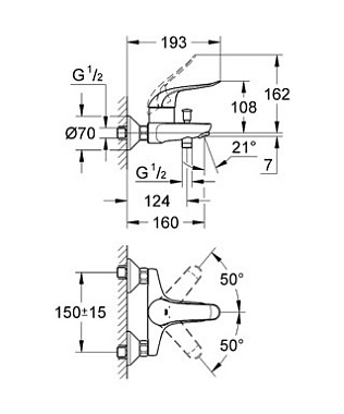 Смеситель для ванны GROHE Euroeco Speсial 32783000 хром