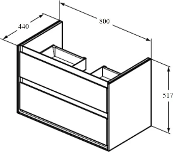 Тумба под раковину подвесная IDEAL STANDARD Connect Air R0474NE 44х80х51,7см
