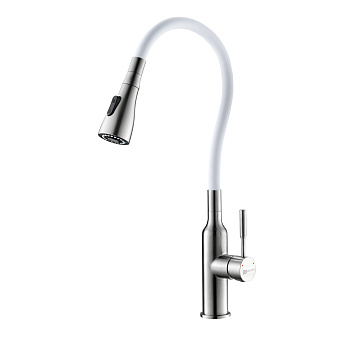 Смеситель для кухни LEMARK Expert LM5082S-White гибкий излив белый матовый
