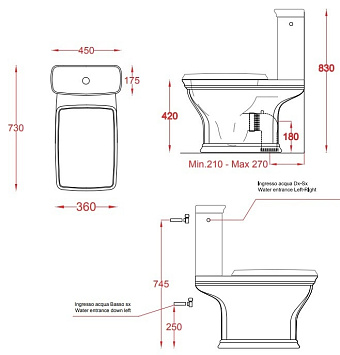 Сливной бачок ArtCeram CARTESIO CIC009 01 00