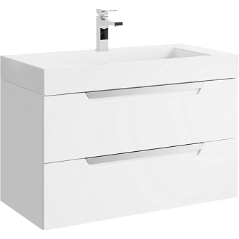 Тумба с раковиной AQWELLA Cube CUB0109W 45х89,8х50,8см