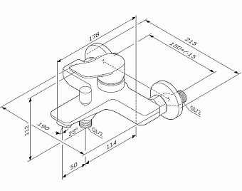 Смеситель для ванны AM-PM X-Joy F85A10000 хром