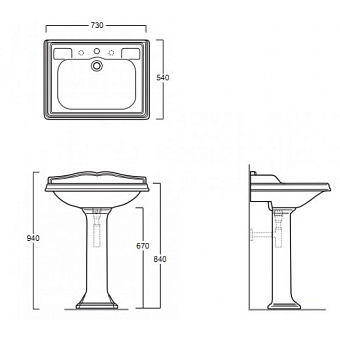 Раковина мебельная SIMAS Arcade AR834bi*1 73х54см