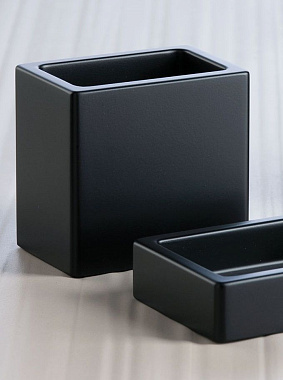 Стакан в ванную Stil Haus Rettangolo 1202(NE) чёрный матовый