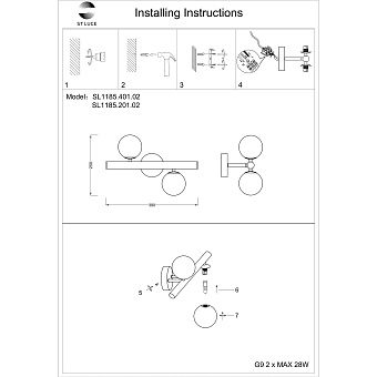 Бра ST Luce ASOLO SL1185.401.02 10Вт G9