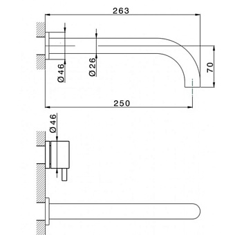 Смеситель для раковины Cisal Less New LN01351121 хром