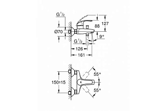 Смеситель для ванны GROHE Eurosmart New 33300002 хром