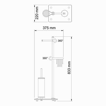 Напольная стойка WASSERKRAFT Elbe K-7200 K-1264BLACK чёрный