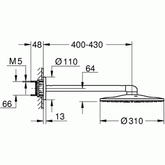 Верхний душ GROHE Rainshower 26475AL0 серый