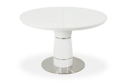Кухонный стол раскладной AERO 120х120х76см закаленное стекло/сталь White Glass