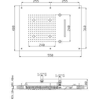 Верхний душ Cisal Zen Shower ZS027070D2 нержавейка