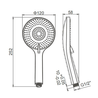 Ручной душ CAPRIGO PARTS 98-501-NER чёрный