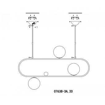 Люстра подвесная KINK Light Калле 07638-3A,20 120Вт 3 лампочек E14