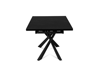 Кухонный стол раскладной AERO 90х160х76см закаленное стекло/керамика/сталь Platinum