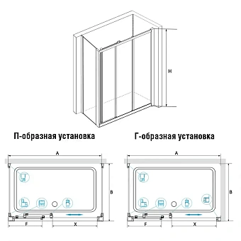 Угловое ограждение RGW Classic 04094049-011 CL-40 185х90см стекло прозрачное