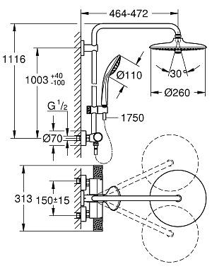 Душевая система GROHE Euphoria System 260 27296003 хром