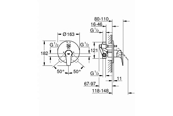 Смеситель для ванны GROHE StartFlow 29117000 хром