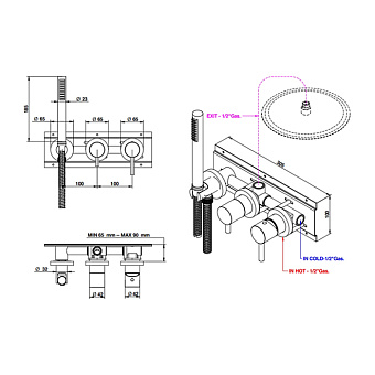 Смеситель для душа Bongio ON 68551HMADPREU золото