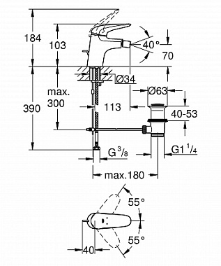 Смеситель для биде GROHE Eurostyle Solid 23720LS3 белый