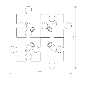 Светильник настенно-потолочный Nowodvorski Puzzle 9728 60Вт GU10